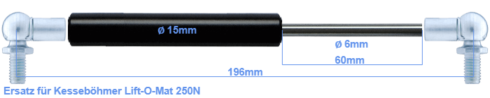 2 Stück Gasdruckdämpfer 250 N Kompressionsfedern Ersatzteil für KESSEBÖHMER  Lift-o-Mat von SOTECH