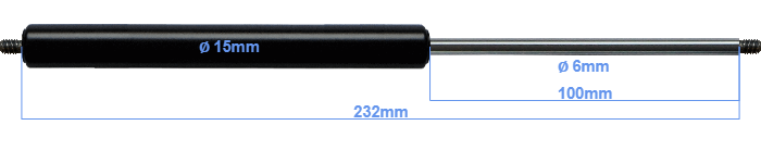 Gasfeder HUMBAUR 2200N L:1100mm Hub:500mm